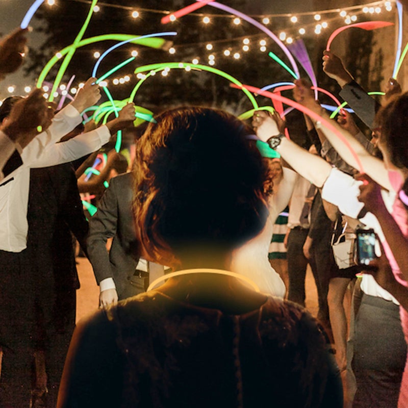 Glow Fever Glow Sticks Bulk 100ct 22'' Glow Necklaces with Connectors, Neon Light Sticks for Party Festivals Raves Concert Birthday Wedding, Blue - Image 5